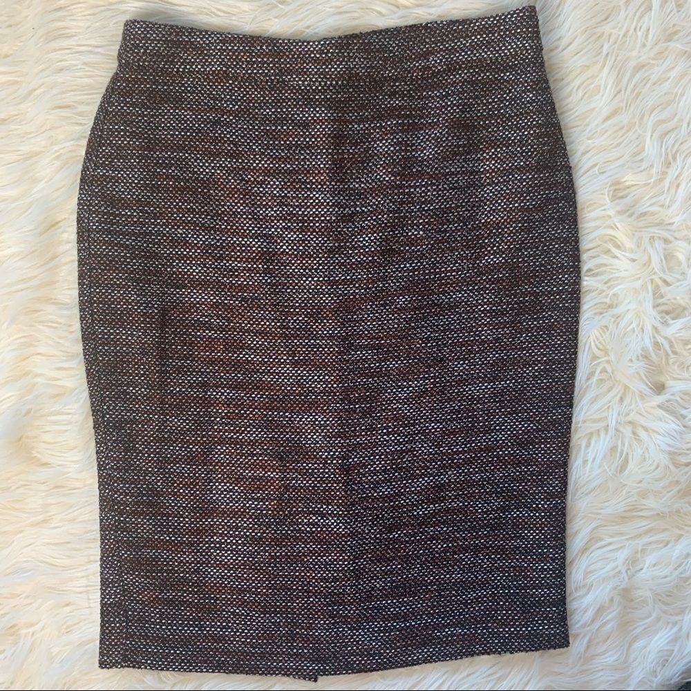 Ann Taylor Black Tweedy Textured Pencil Skirt